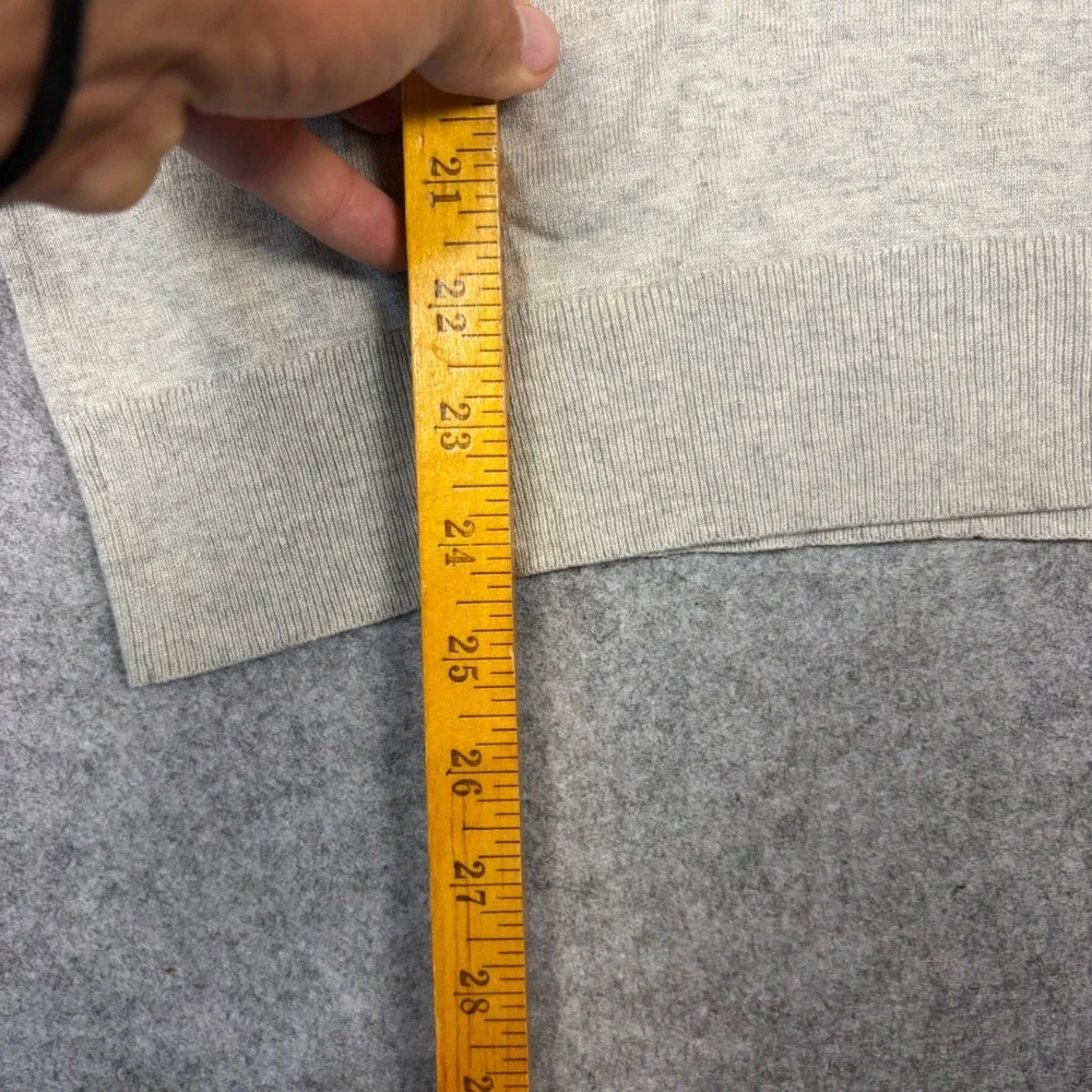 Banana Republic Luxury Blend Silk Cotton Cashmere V-Neck Sweater Gray Mens M